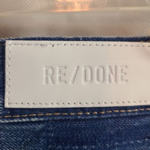 NWT RE/DONE Loose Long Bay Fade Blue Jeans Women's (26) Slouched Baggy Hem-$295 - Picture 10 of 13